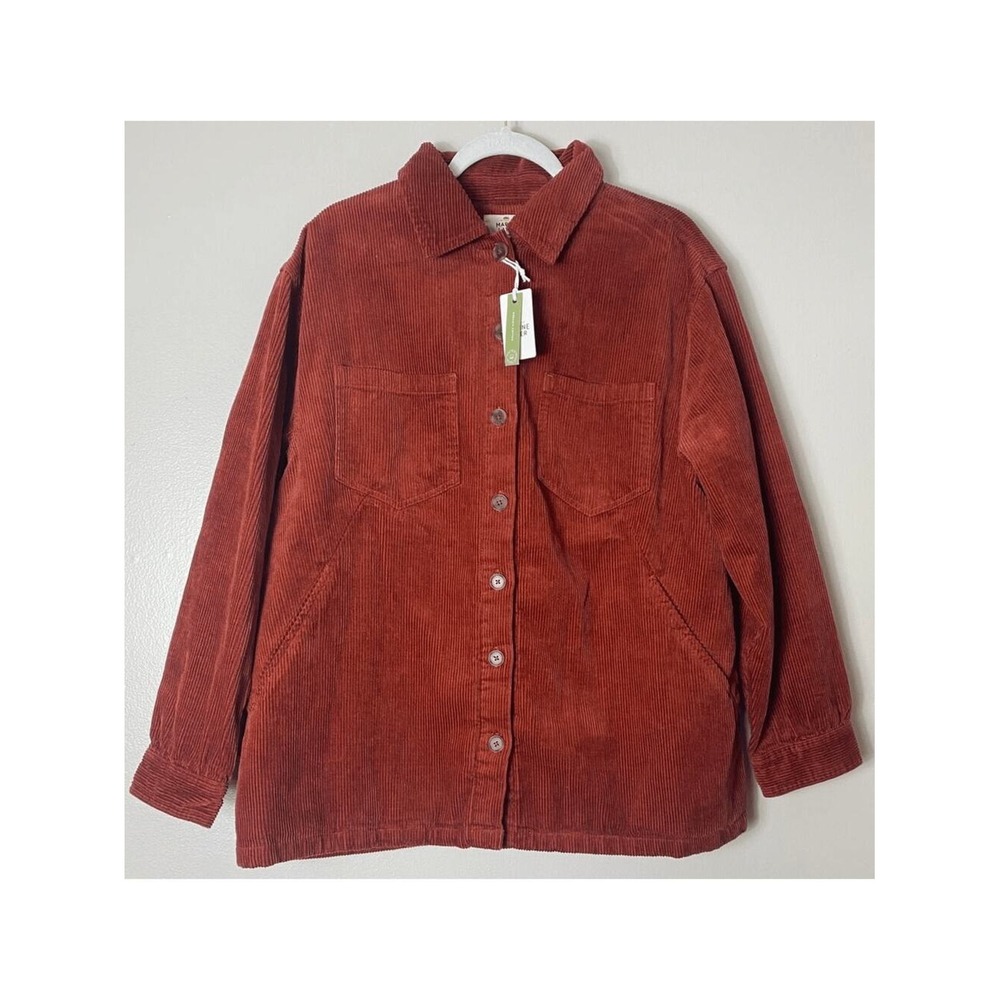 MARINE LAYER Jemma Shirt Jacket XL Henna Rust Orange Corduroy Shacket